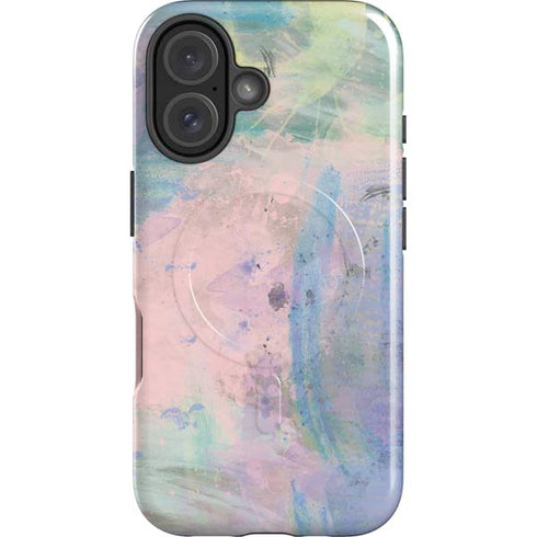 Rose Quartz & Serenity Abstract iPhone 16 Magsafe Impact Case